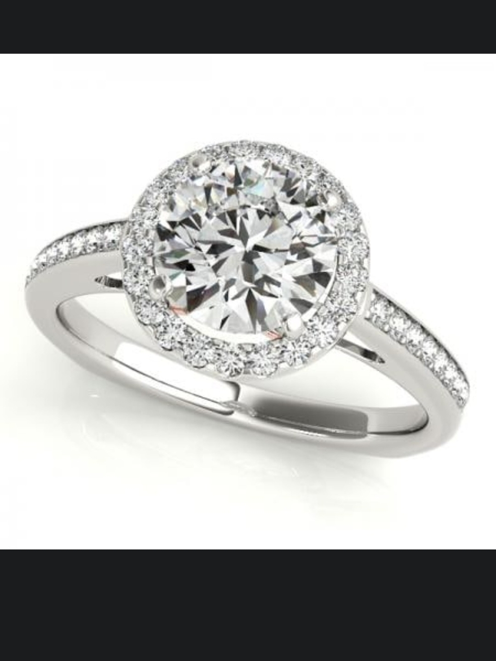 Classic Halo Round-Cut White Gold Diamond Engagement Ring